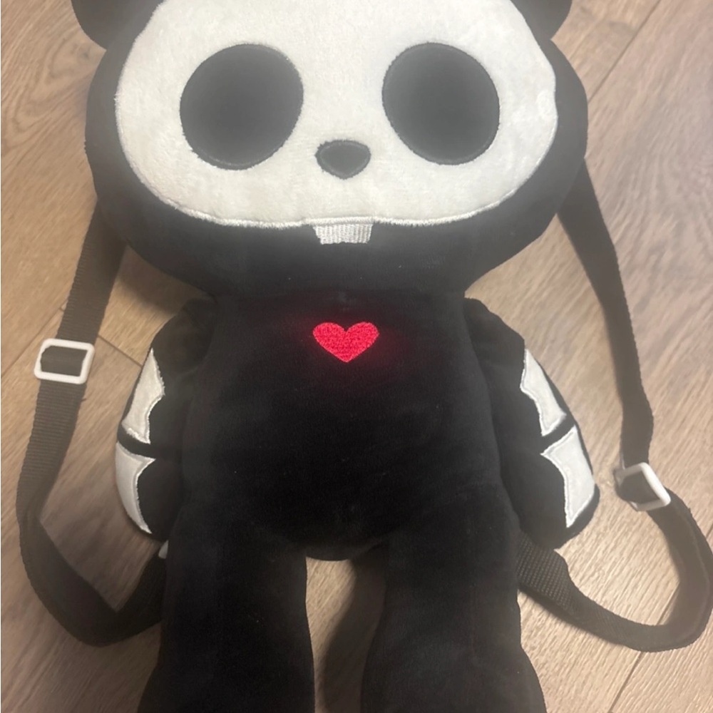Hot Topic Black and White Plush Backpack